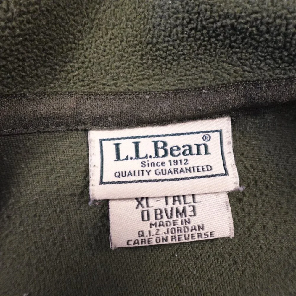 L.L. Bean Quarter Zip Fleece Pullover Men’s XL‎ Tall Olive Green Outdoor
